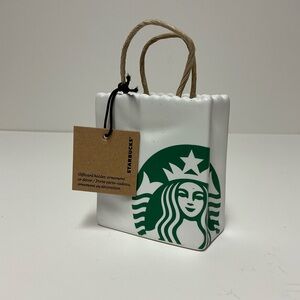 Starbucks Mini Ceramic Bag Gift Card Holder Ornament Decoration 2018